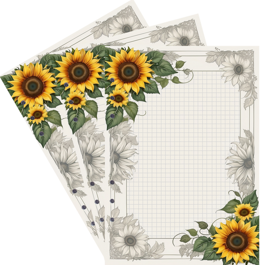 DIN A5 Ringbucheinlagen 6-fach Lochung mit Motiv | Bild Sunflower 54