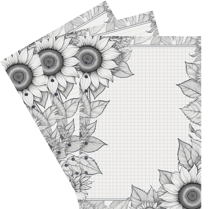 DIN A5 Ringbucheinlagen 6-fach Lochung mit Motiv | Bild Sunflower 55