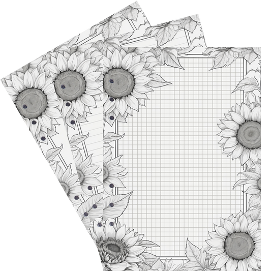 DIN A5 Ringbucheinlagen 6-fach Lochung mit Motiv | Bild Sunflower 57
