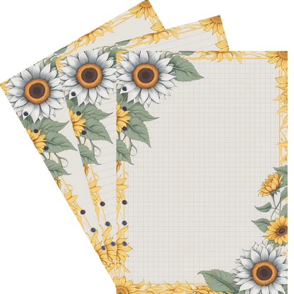 DIN A5 Ringbucheinlagen 6-fach Lochung mit Motiv | Bild Sunflower 58
