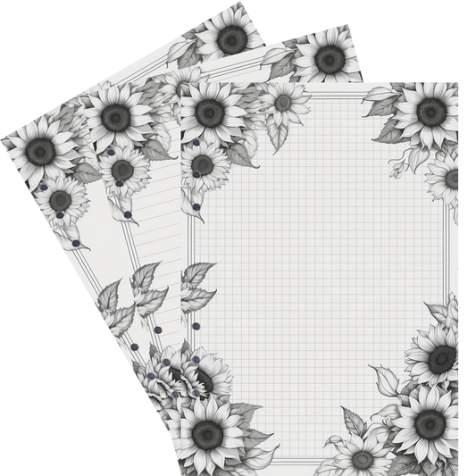 DIN A5 Ringbucheinlagen 6-fach Lochung mit Motiv | Bild Sunflower 59