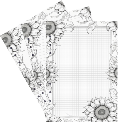 DIN A5 Ringbucheinlagen 6-fach Lochung mit Motiv | Bild Sunflower 6