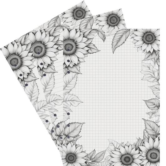 DIN A5 Ringbucheinlagen 6-fach Lochung mit Motiv | Bild Sunflower 60