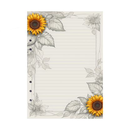 DIN A5 Ringbucheinlagen 6-fach Lochung mit Motiv | Bild Sunflower 61