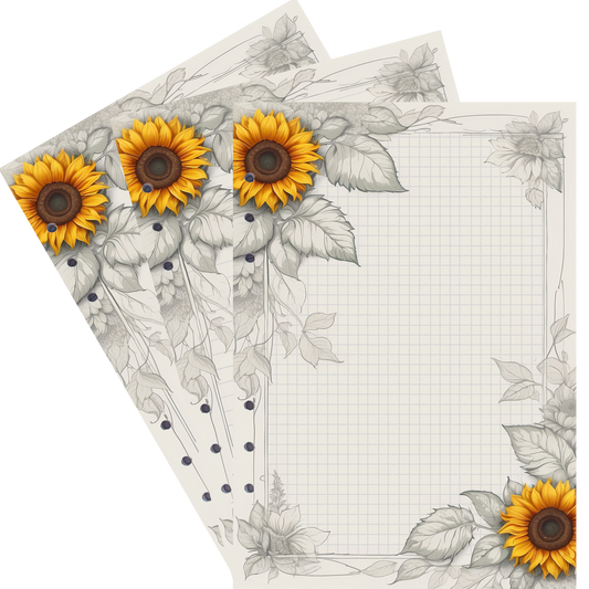DIN A5 Ringbucheinlagen 6-fach Lochung mit Motiv | Bild Sunflower 61