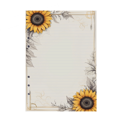 DIN A5 Ringbucheinlagen 6-fach Lochung mit Motiv | Bild Sunflower 64