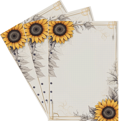 DIN A5 Ringbucheinlagen 6-fach Lochung mit Motiv | Bild Sunflower 64