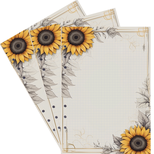 DIN A5 Ringbucheinlagen 6-fach Lochung mit Motiv | Bild Sunflower 64