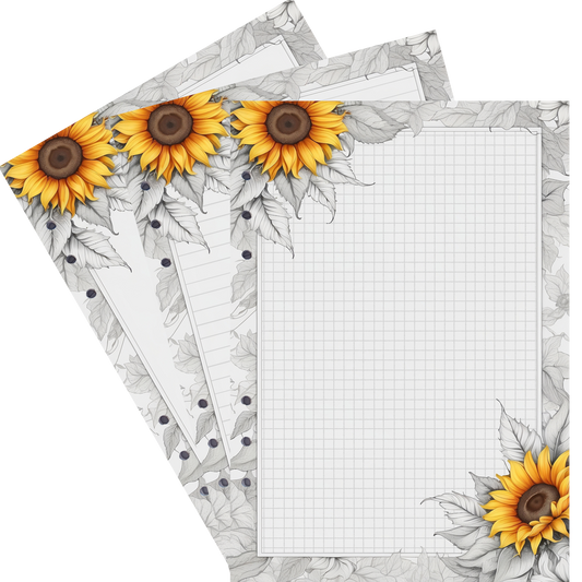 DIN A5 Ringbucheinlagen 6-fach Lochung mit Motiv | Bild Sunflower 65
