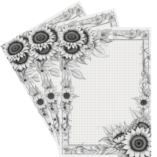 DIN A5 Ringbucheinlagen 6-fach Lochung mit Motiv | Bild Sunflower 68