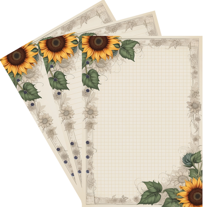 DIN A5 Ringbucheinlagen 6-fach Lochung mit Motiv | Bild Sunflower 69
