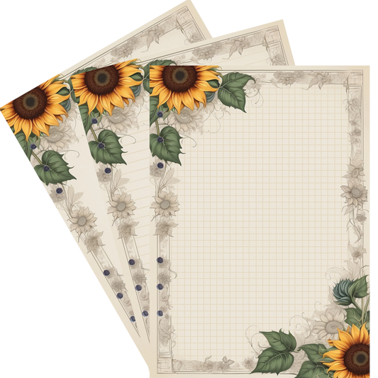 DIN A5 Ringbucheinlagen 6-fach Lochung mit Motiv | Bild Sunflower 69
