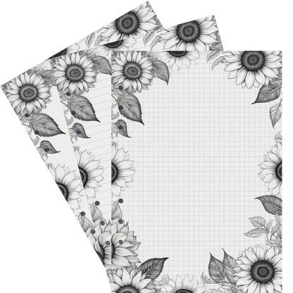 DIN A5 Ringbucheinlagen 6-fach Lochung mit Motiv | Bild Sunflower 7