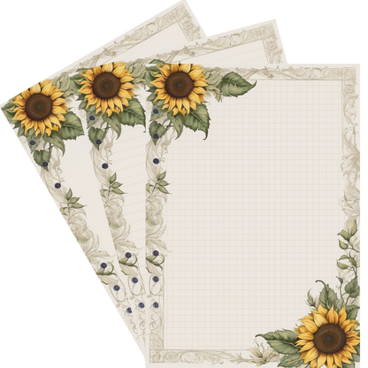 DIN A5 Ringbucheinlagen 6-fach Lochung mit Motiv | Bild Sunflower 73