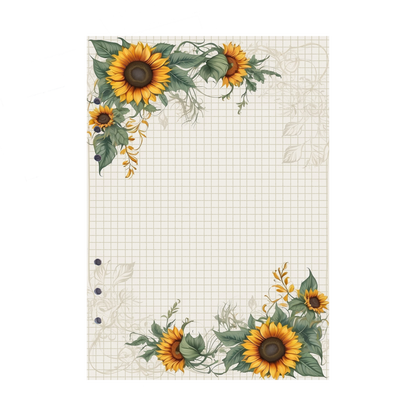 DIN A5 Ringbucheinlagen 6-fach Lochung mit Motiv | Bild Sunflower 76