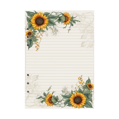 DIN A5 Ringbucheinlagen 6-fach Lochung mit Motiv | Bild Sunflower 76