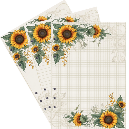 DIN A5 Ringbucheinlagen 6-fach Lochung mit Motiv | Bild Sunflower 76