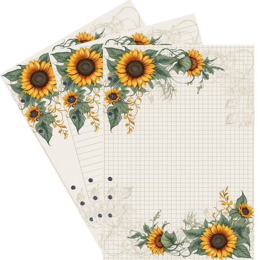 DIN A5 Ringbucheinlagen 6-fach Lochung mit Motiv | Bild Sunflower 76