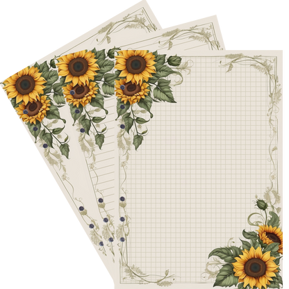 DIN A5 Ringbucheinlagen 6-fach Lochung mit Motiv | Bild Sunflower 78