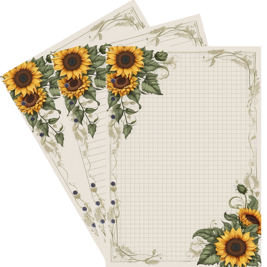 DIN A5 Ringbucheinlagen 6-fach Lochung mit Motiv | Bild Sunflower 78
