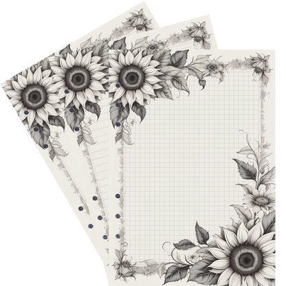DIN A5 Ringbucheinlagen 6-fach Lochung mit Motiv | Bild Sunflower 9