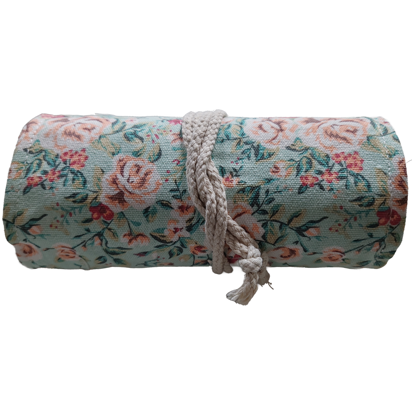 Federmäppchen | Vintage-Blumen-Design | Canvas | 48 Stiftplätze | Einrollbar