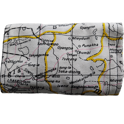 Federmäppchen | Weltkarten-Design | Canvas | 48 Stiftplätze | Einrollbar
