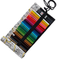 Federmäppchen | Weltkarten-Design | Canvas | 48 Stiftplätze | Einrollbar