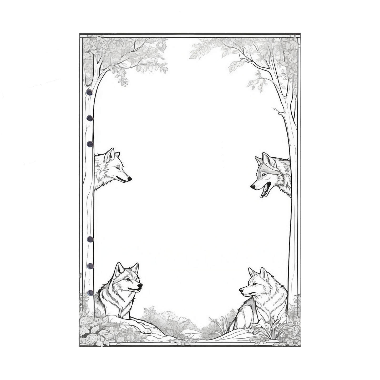 DIN A5 Ringbucheinlagen 6-fach Lochung mit Motiv | Bild Wolf 5 | DIN A5 | Eco
