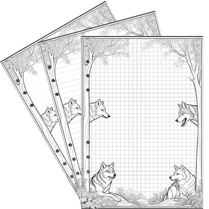 DIN A5 Ringbucheinlagen 6-fach Lochung mit Motiv | Bild Wolf 5 | DIN A5 | Eco
