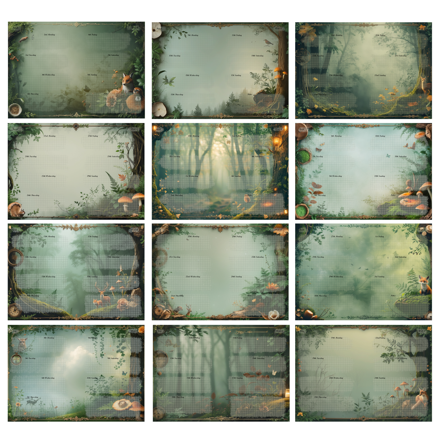 DIN A5 Ringbuchkalender 2026: Echoes of the Forest – Ein Kalender voller Waldzauber und natürlicher Ruhe